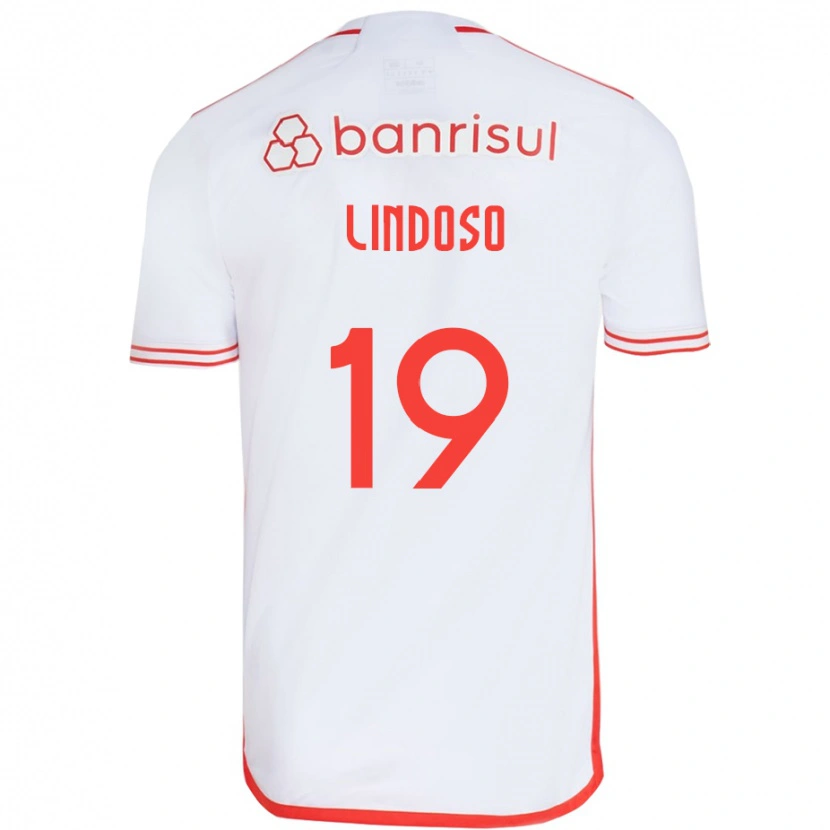 Danxen Męski Rodrigo Lindoso #19 Czerwony Biały Wyjazdowa Koszulka 2025/26 Koszulki Klubowe