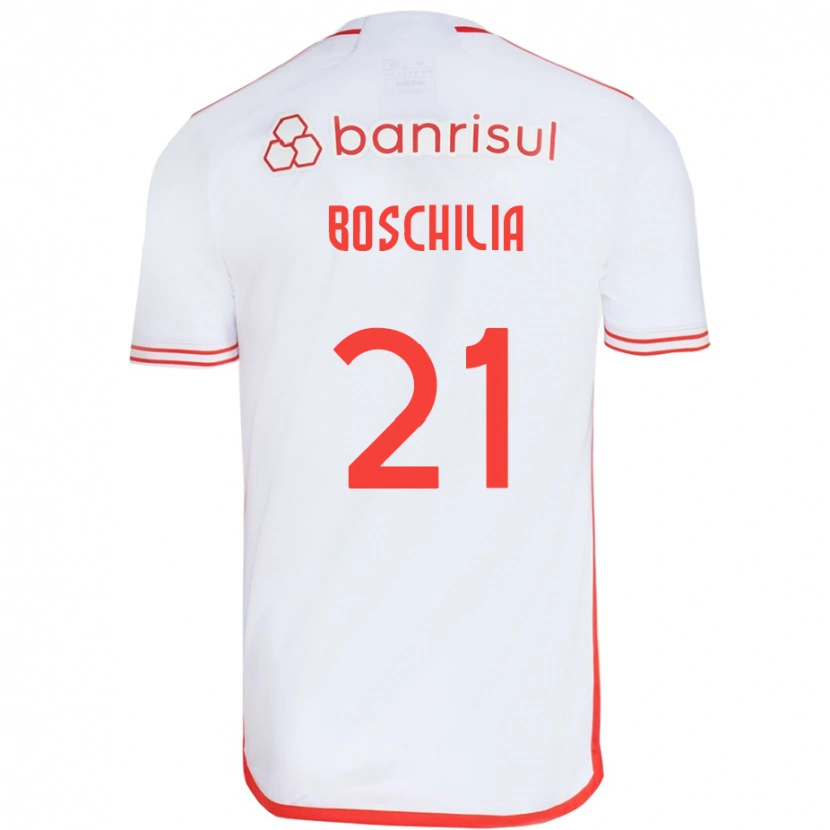 Danxen Męski Gabriel Boschilia #21 Czerwony Biały Wyjazdowa Koszulka 2025/26 Koszulki Klubowe