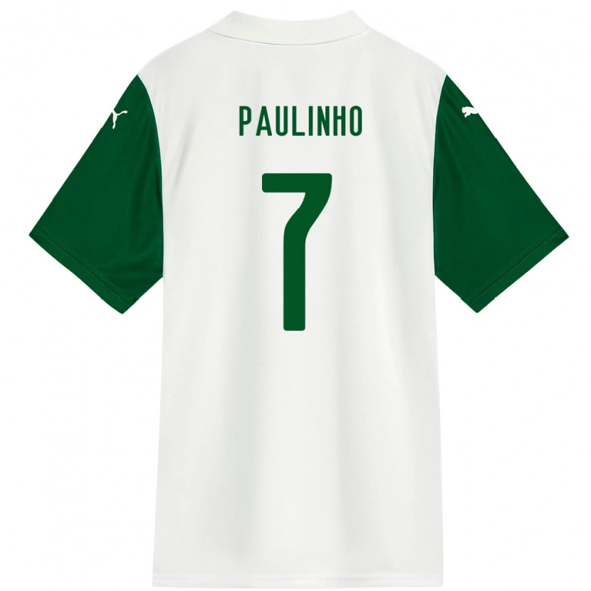 Danxen Męski Paulinho #7 Zielony Biały Wyjazdowa Koszulka 2025/26 Koszulki Klubowe