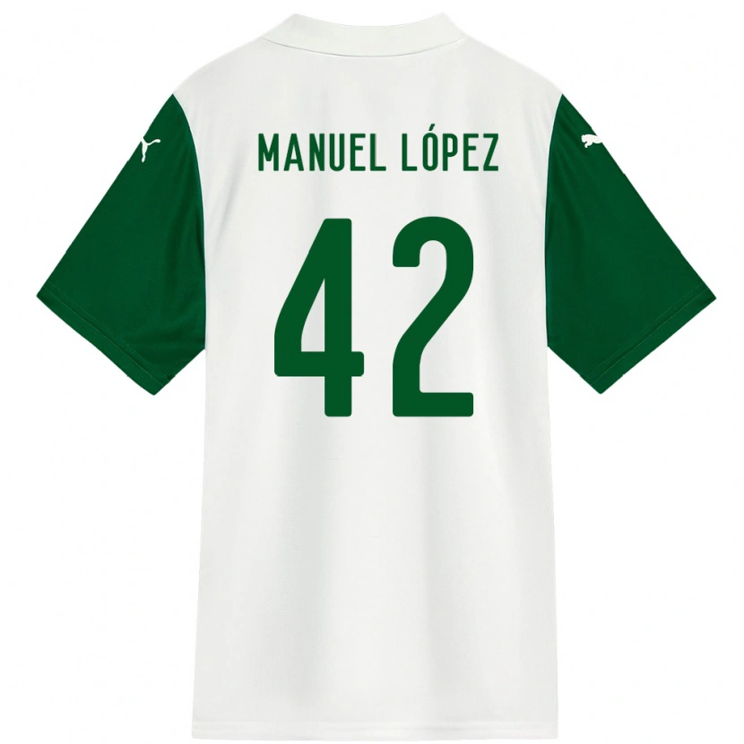 Danxen Męski José Manuel López #42 Zielony Biały Wyjazdowa Koszulka 2025/26 Koszulki Klubowe