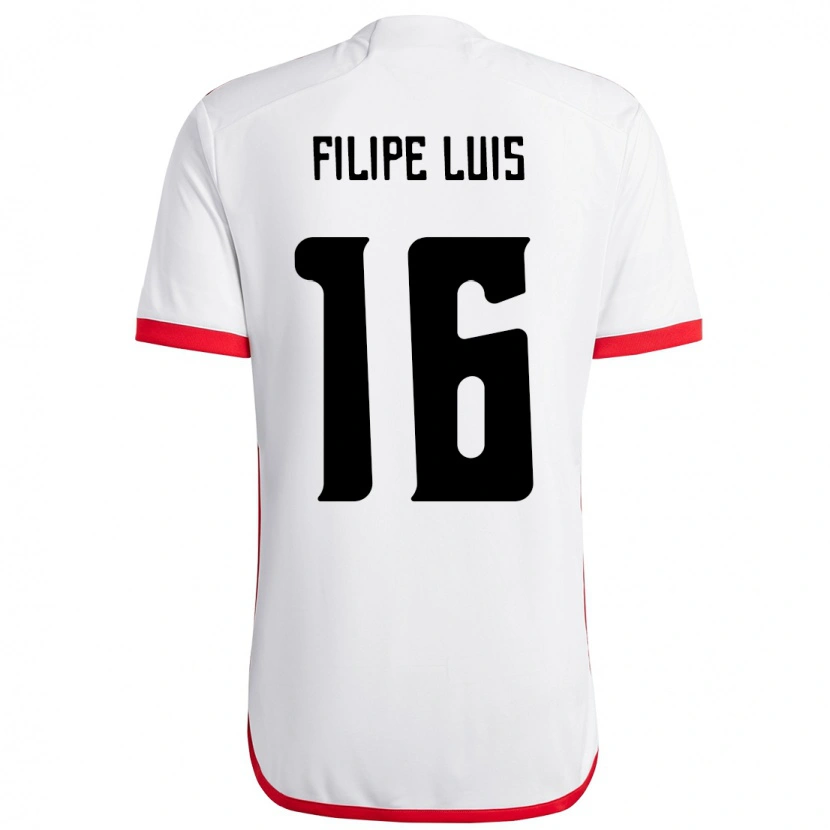 Danxen Męski Filipe Luis #16 Czerwony Czarny Wyjazdowa Koszulka 2025/26 Koszulki Klubowe