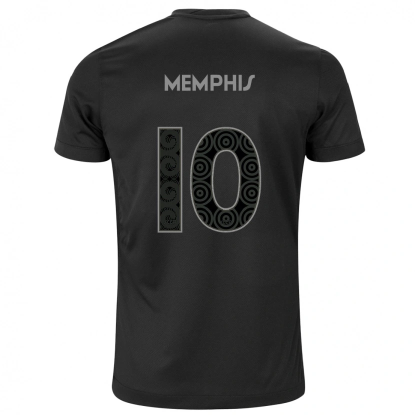 Danxen Męski Memphis Depay #10 Biały Czarny Wyjazdowa Koszulka 2025/26 Koszulki Klubowe