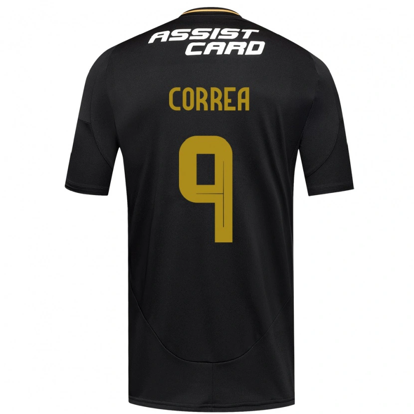 Danxen Męski Javier Correa #9 Czarny Biały Wyjazdowa Koszulka 2025/26 Koszulki Klubowe