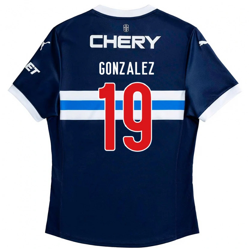 Danxen Męski Bryan González #19 Czarny Niebieski Wyjazdowa Koszulka 2025/26 Koszulki Klubowe