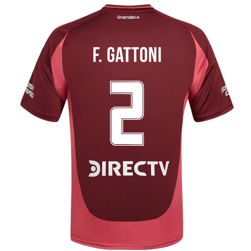 Danxen Męski Federico Gattoni #2 Burgundzki Magenta Wyjazdowa Koszulka 2025/26 Koszulki Klubowe