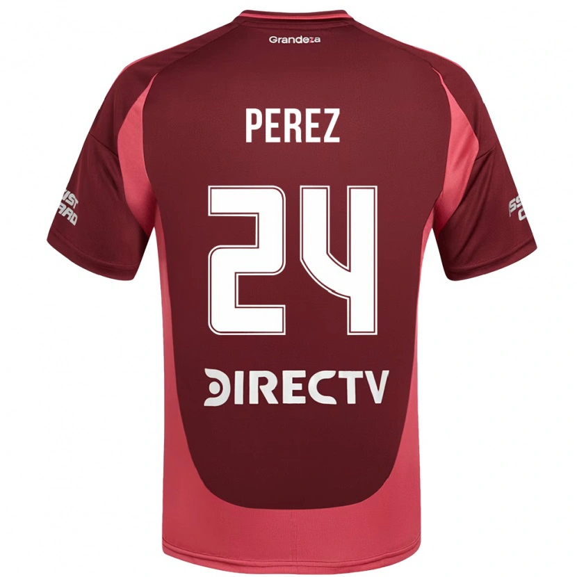 Danxen Męski Enzo Pérez #24 Biały Czerwony Wyjazdowa Koszulka 2025/26 Koszulki Klubowe
