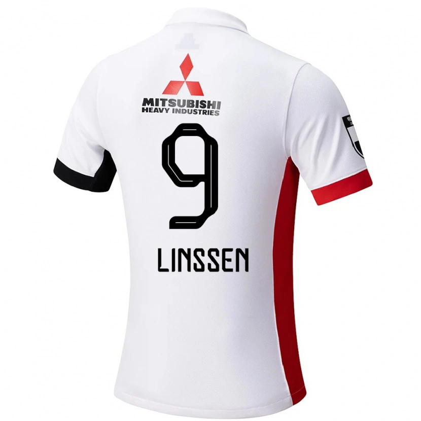 Danxen Męski Bryan Linssen #9 Czerwony Biały Wyjazdowa Koszulka 2025/26 Koszulki Klubowe