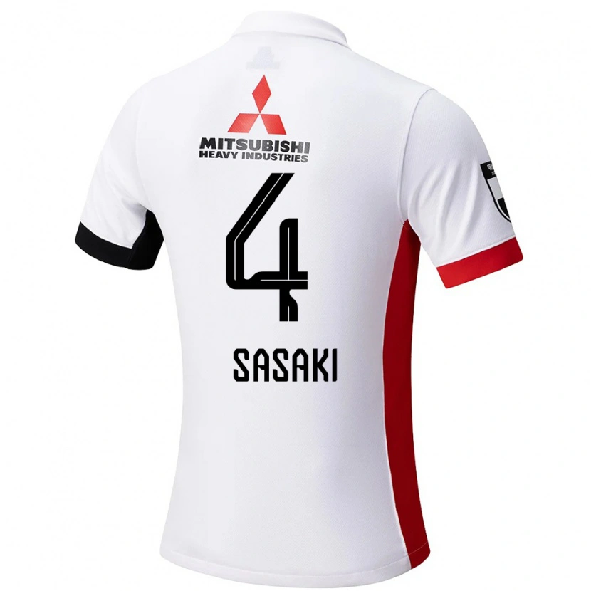 Danxen Męski Mayu Sasaki #4 Czerwony Biały Wyjazdowa Koszulka 2025/26 Koszulki Klubowe