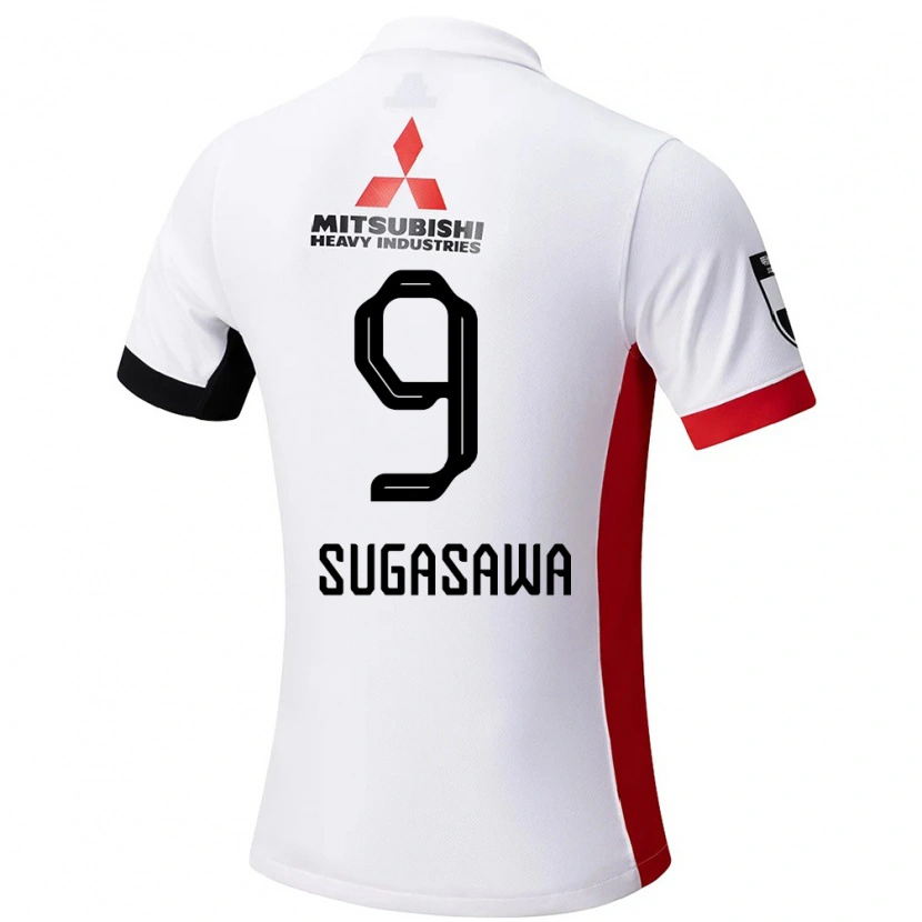 Danxen Męski Yuika Sugasawa #9 Czerwony Biały Wyjazdowa Koszulka 2025/26 Koszulki Klubowe