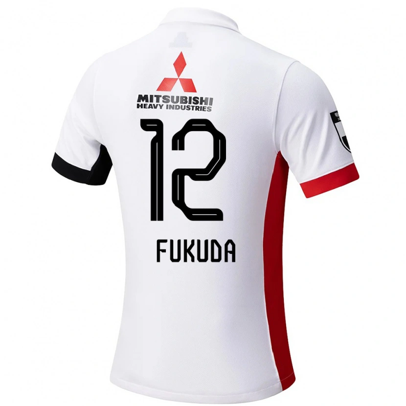Danxen Męski Shiori Fukuda #12 Czerwony Biały Wyjazdowa Koszulka 2025/26 Koszulki Klubowe