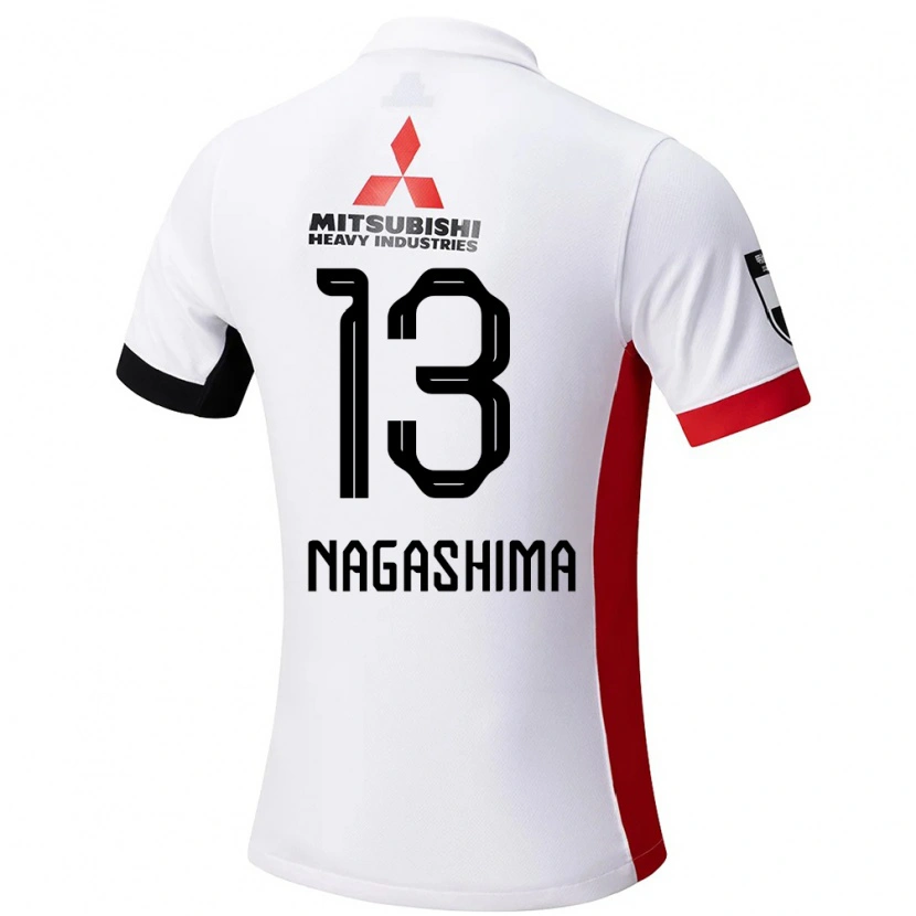 Danxen Męski Reina Nagashima #13 Czerwony Biały Wyjazdowa Koszulka 2025/26 Koszulki Klubowe