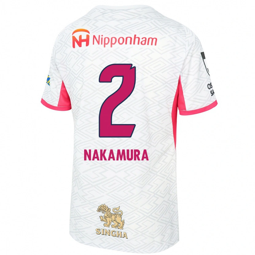 Danxen Męski Takumi Nakamura #2 Sakura Różowy Biały Wyjazdowa Koszulka 2025/26 Koszulki Klubowe