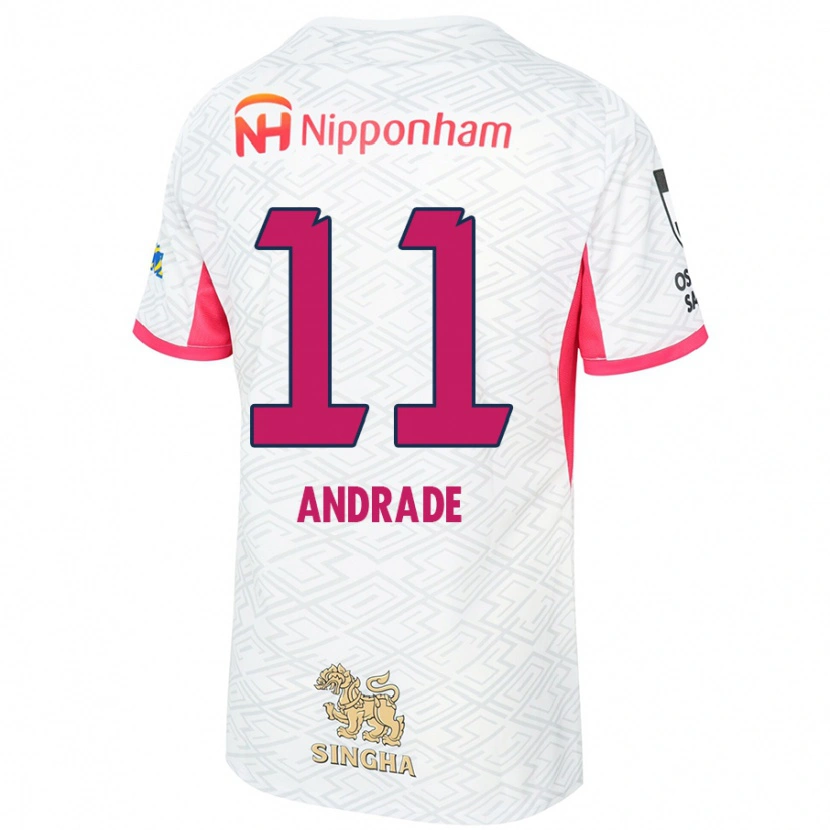 Danxen Męski Thiago Andrade #11 Sakura Różowy Biały Wyjazdowa Koszulka 2025/26 Koszulki Klubowe