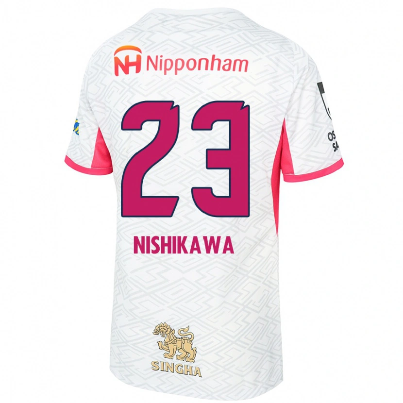 Danxen Męski Hiroki Nishikawa #23 Sakura Różowy Biały Wyjazdowa Koszulka 2025/26 Koszulki Klubowe