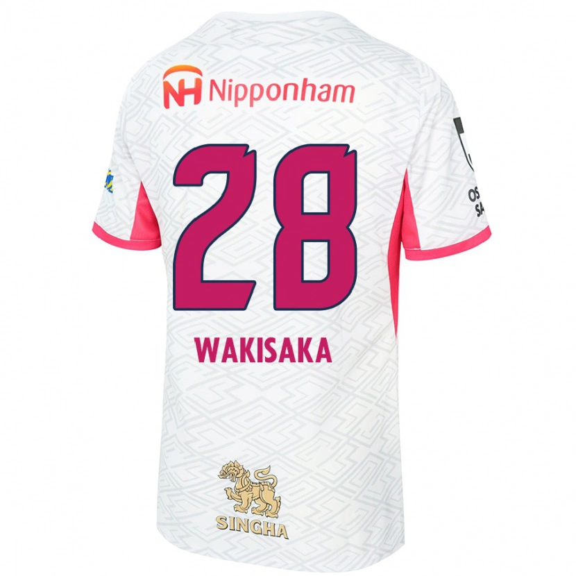 Danxen Męski Reina Wakisaka #28 Sakura Różowy Biały Wyjazdowa Koszulka 2025/26 Koszulki Klubowe
