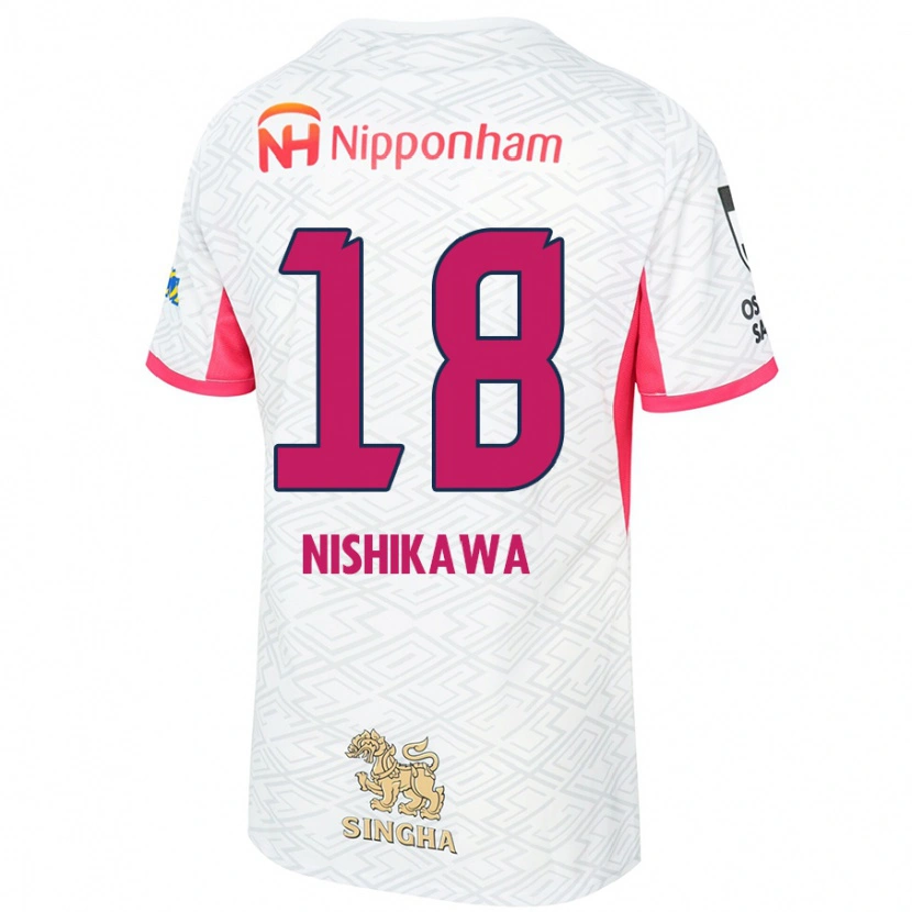 Danxen Męski Jun Nishikawa #18 Sakura Różowy Biały Wyjazdowa Koszulka 2025/26 Koszulki Klubowe