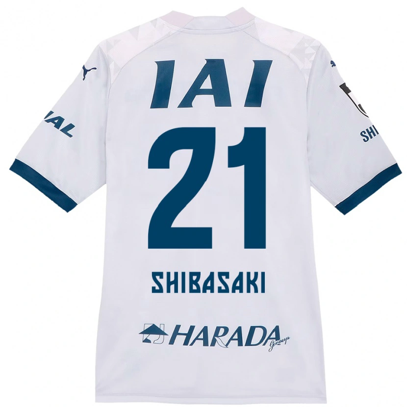 Danxen Męski Kaito Shibasaki #21 Biały Królewski Niebieski Wyjazdowa Koszulka 2025/26 Koszulki Klubowe