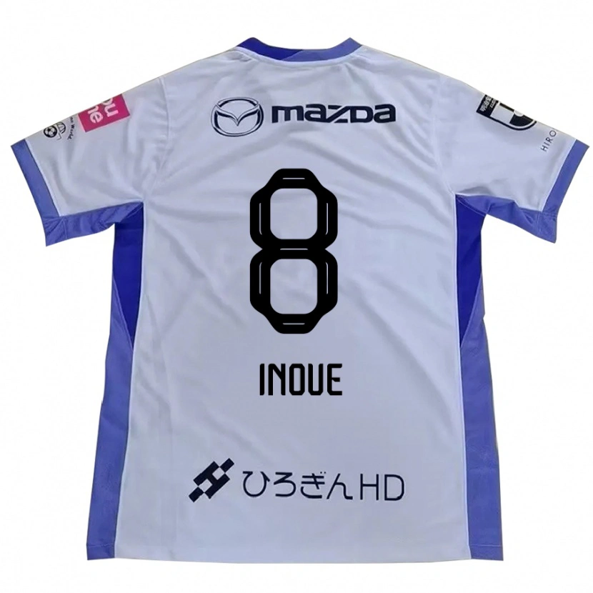 Danxen Męski Akashi Inoue #8 Biały Pomarańczowy Wyjazdowa Koszulka 2025/26 Koszulki Klubowe