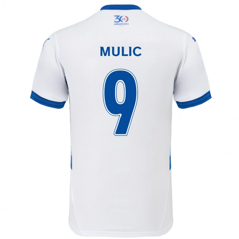Danxen Męski Fejsal Mulic #9 Biały Królewski Niebieski Wyjazdowa Koszulka 2025/26 Koszulki Klubowe