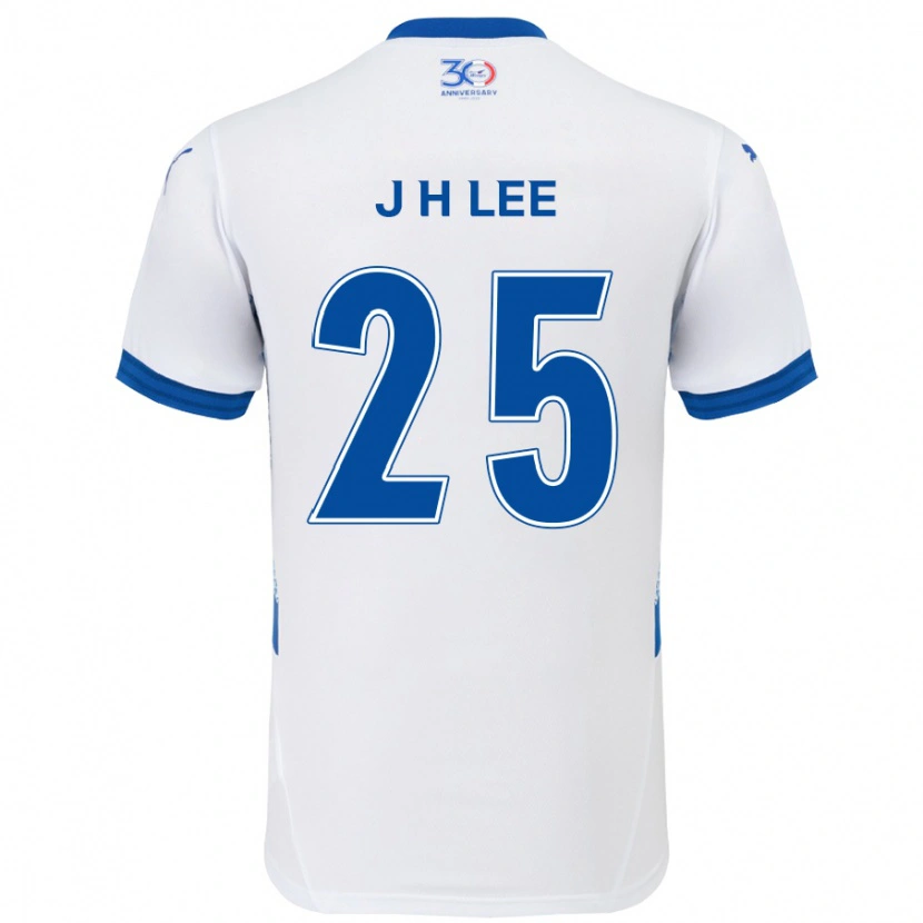 Danxen Męski Jin-Hyuk Lee #25 Biały Królewski Niebieski Wyjazdowa Koszulka 2025/26 Koszulki Klubowe