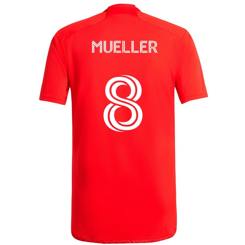 Danxen Kobiety Chris Mueller #8 Czerwony Biały Domowa Koszulka 2025/26 Koszulki Klubowe