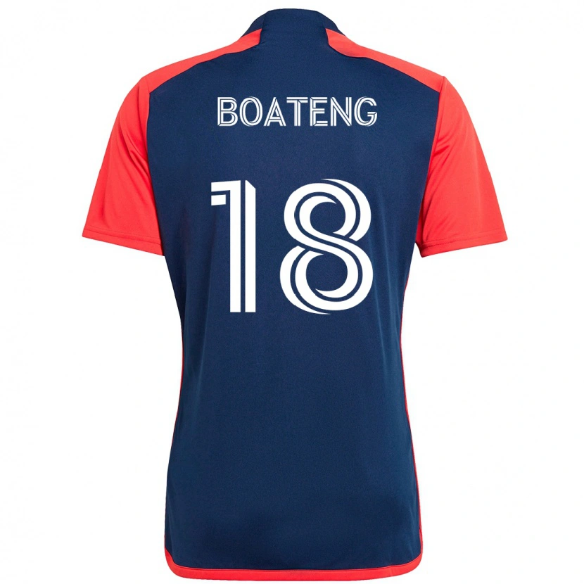 Danxen Kobiety Emmanuel Boateng #18 Biały Niebieski Domowa Koszulka 2025/26 Koszulki Klubowe