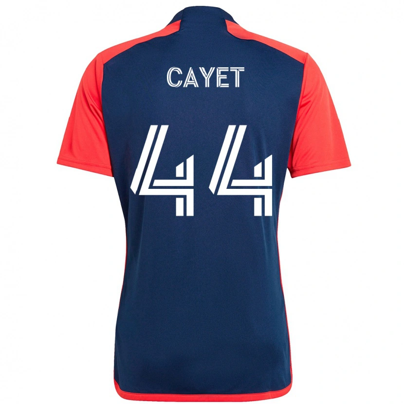 Danxen Kobiety Pierre Cayet #44 Niebieski Czerwony Domowa Koszulka 2025/26 Koszulki Klubowe