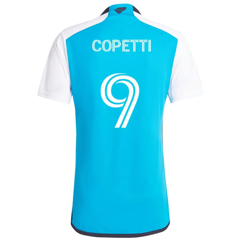 Danxen Kobiety Enzo Copetti #9 Błękitny Biały Domowa Koszulka 2025/26 Koszulki Klubowe