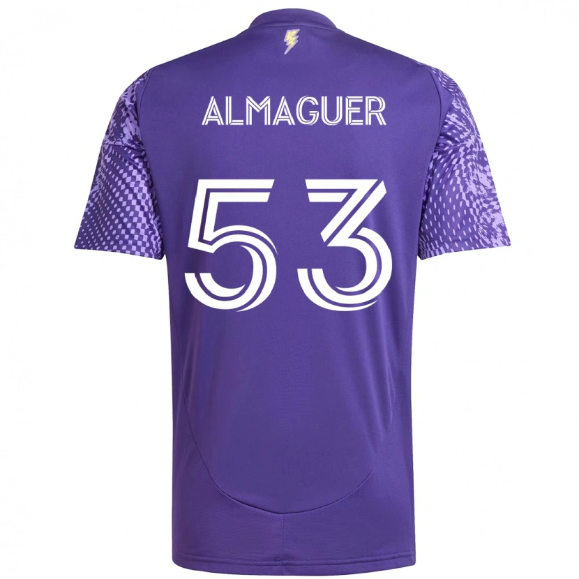 Danxen Kobiety Jorge Almaguer #53 Biały Fioletowy Domowa Koszulka 2025/26 Koszulki Klubowe