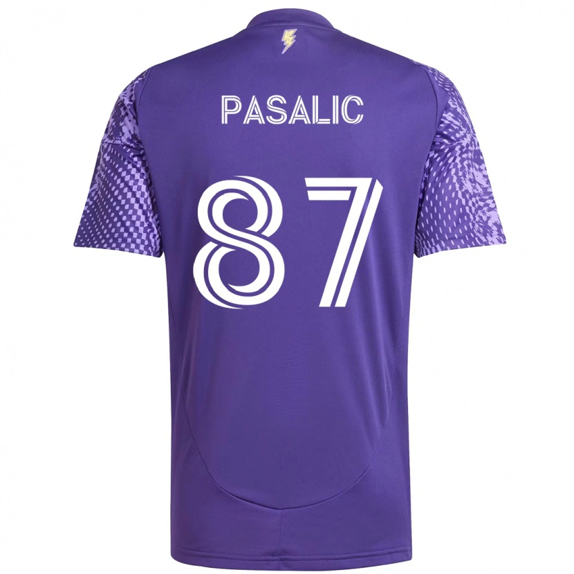 Danxen Kobiety Marco Pasalic #87 Biały Fioletowy Domowa Koszulka 2025/26 Koszulki Klubowe