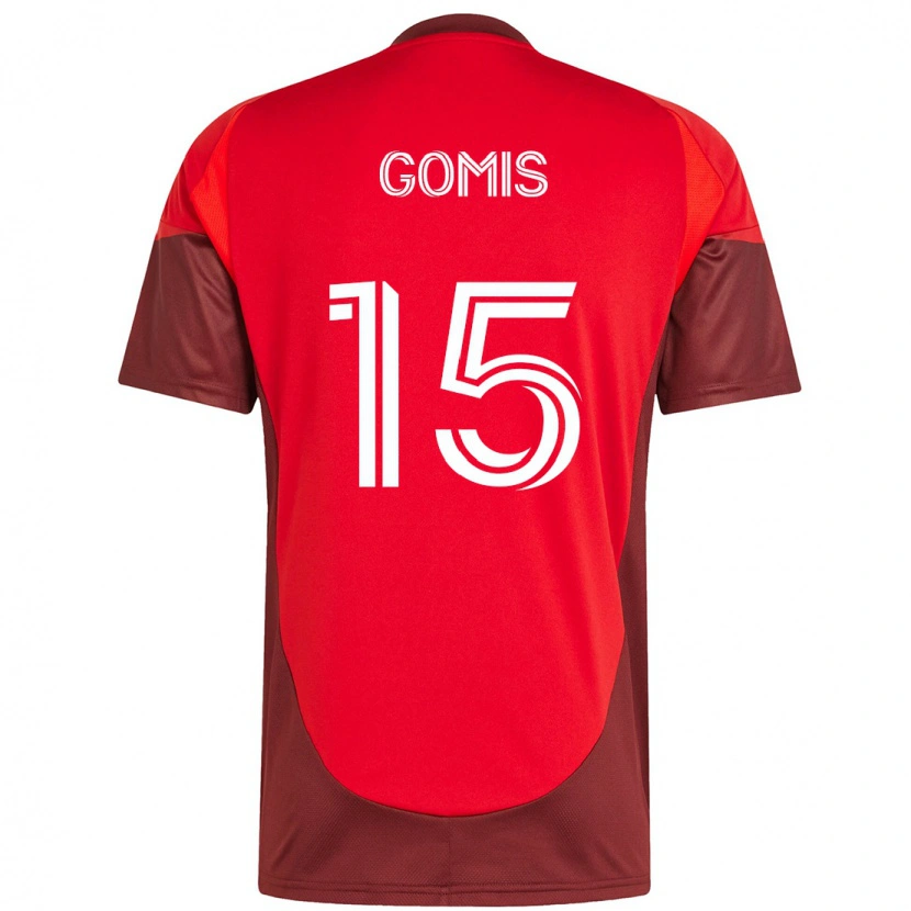 Danxen Kobiety Nicksoen Gomis #15 Biały Czerwony Domowa Koszulka 2025/26 Koszulki Klubowe