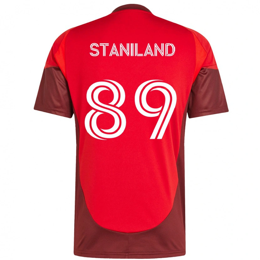 Danxen Kobiety Charlie Staniland #89 Biały Czerwony Domowa Koszulka 2025/26 Koszulki Klubowe