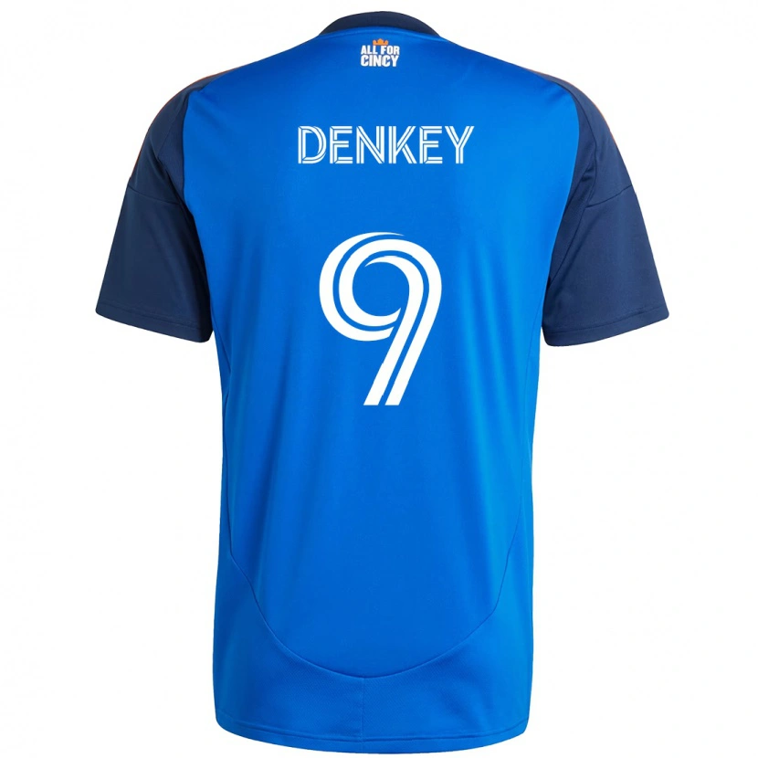 Danxen Kobiety Kévin Denkey #9 Biały Niebieski Pomarańczowy Domowa Koszulka 2025/26 Koszulki Klubowe