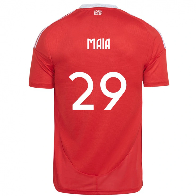 Danxen Kobiety Thiago Maia #29 Biały Czerwony Domowa Koszulka 2025/26 Koszulki Klubowe