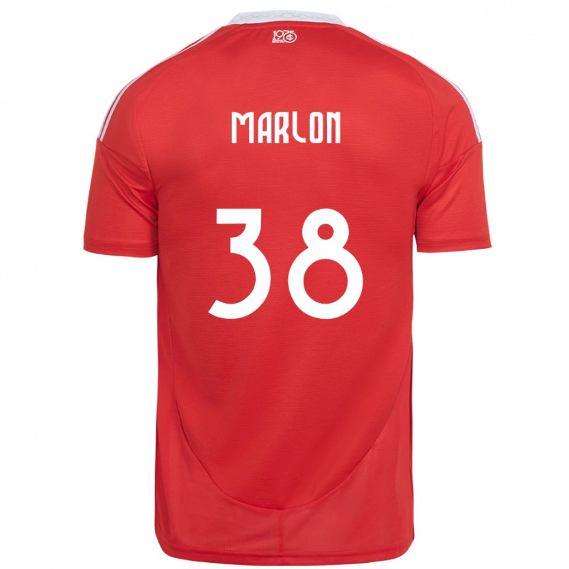Danxen Kobiety Marlon #38 Biały Czerwony Domowa Koszulka 2025/26 Koszulki Klubowe