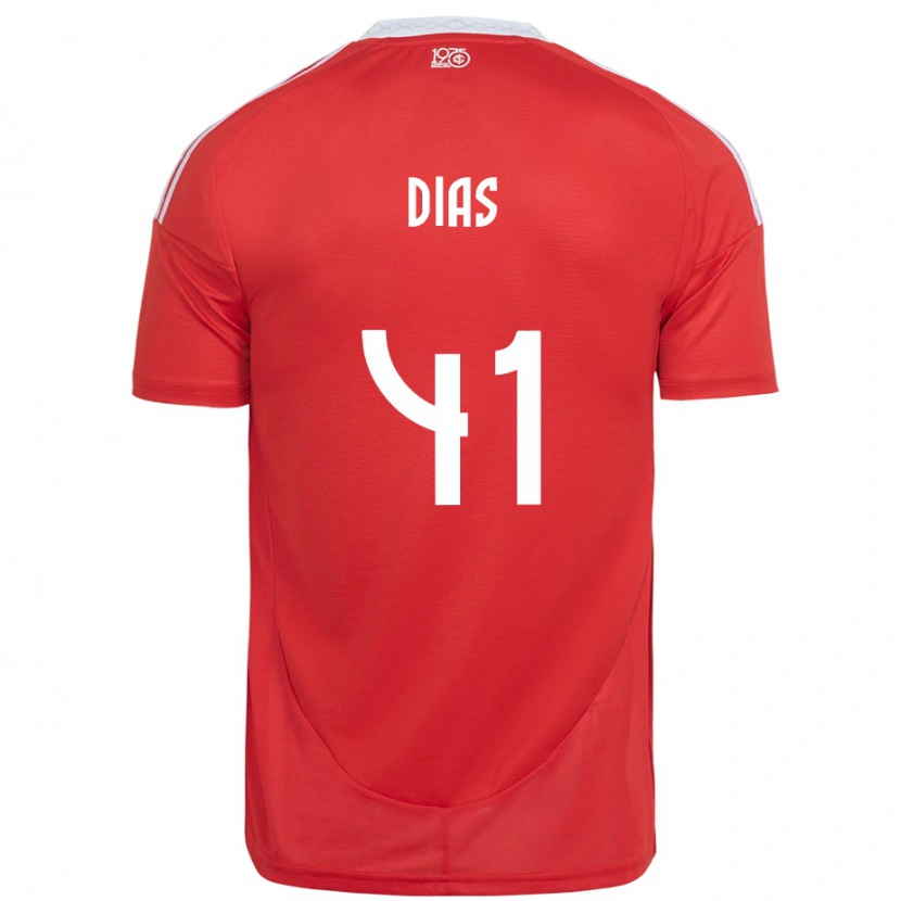 Danxen Kobiety Matheus Dias #41 Biały Czerwony Domowa Koszulka 2025/26 Koszulki Klubowe
