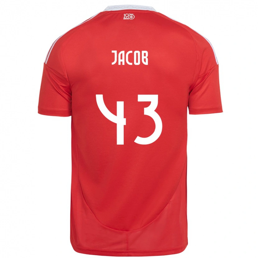 Danxen Kobiety Bernardo Jacob #43 Biały Czerwony Domowa Koszulka 2025/26 Koszulki Klubowe