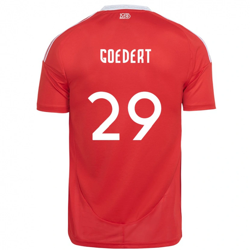 Danxen Kobiety Alice Goedert #29 Biały Czerwony Domowa Koszulka 2025/26 Koszulki Klubowe