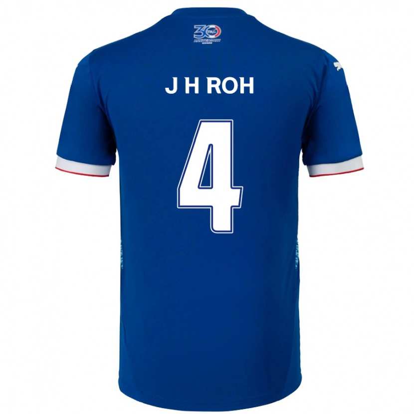 Danxen Kobiety Hyun-Jun Roh #4 Biały Królewski Niebieski Domowa Koszulka 2025/26 Koszulki Klubowe