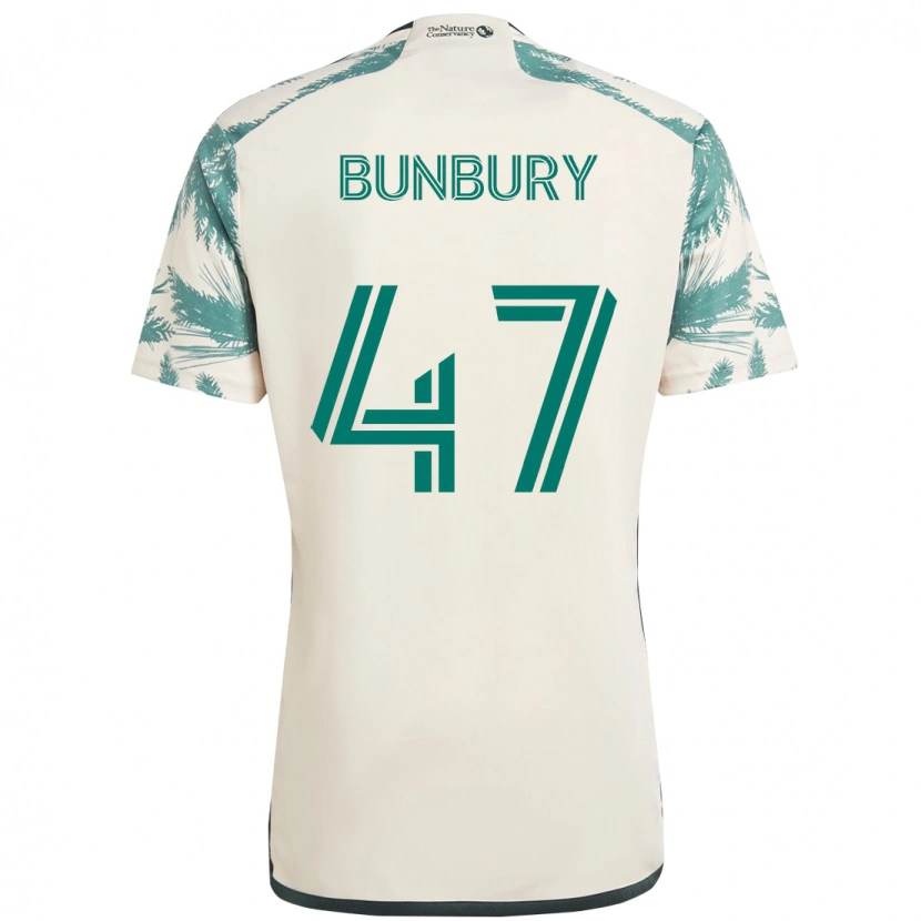 Danxen Kobiety Mataeo Bunbury #47 Czarny Brązowy Wyjazdowa Koszulka 2025/26 Koszulki Klubowe
