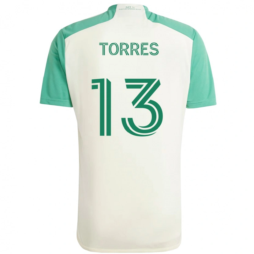 Danxen Kobiety Leo Torres #13 Zielony Czarny Wyjazdowa Koszulka 2025/26 Koszulki Klubowe