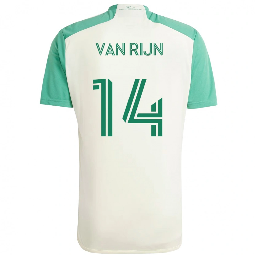 Danxen Kobiety Nico Van Rijn #14 Zielony Czarny Wyjazdowa Koszulka 2025/26 Koszulki Klubowe
