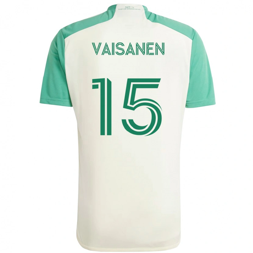 Danxen Kobiety Leo Väisänen #15 Zielony Czarny Wyjazdowa Koszulka 2025/26 Koszulki Klubowe