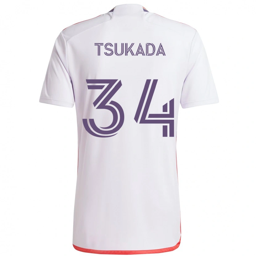 Danxen Kobiety Yutaro Tsukada #34 Fioletowy Biały Wyjazdowa Koszulka 2025/26 Koszulki Klubowe