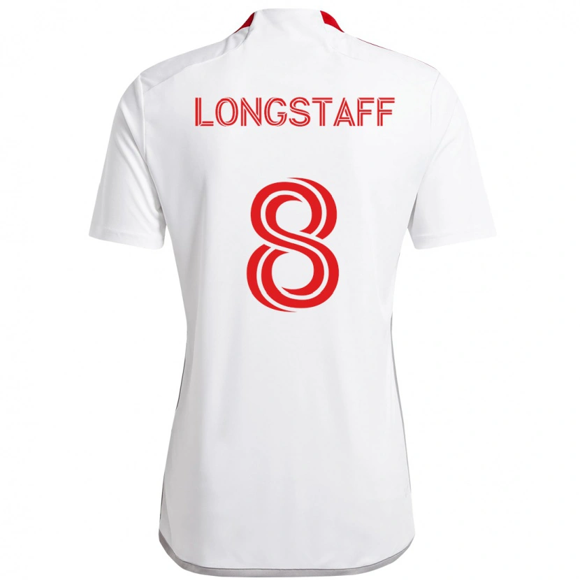 Danxen Kobiety Matty Longstaff #8 Czerwony Biały Wyjazdowa Koszulka 2025/26 Koszulki Klubowe