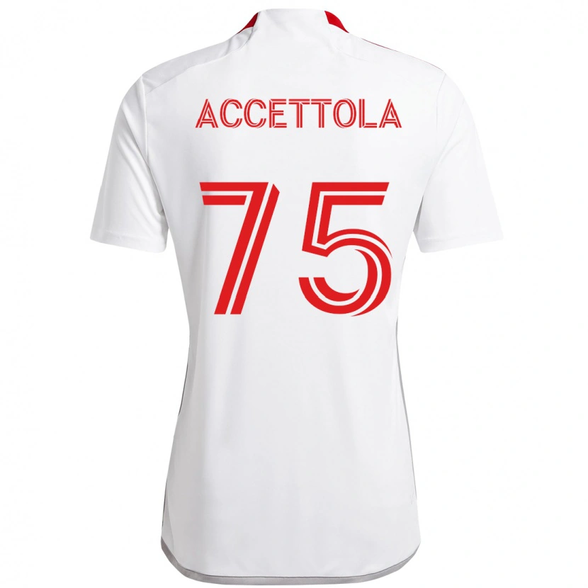 Danxen Kobiety Luca Accettola #75 Czerwony Biały Wyjazdowa Koszulka 2025/26 Koszulki Klubowe