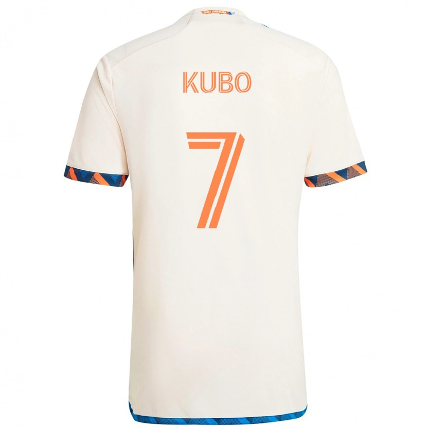 Danxen Kobiety Yuya Kubo #7 Ciemnoniebieski Pomarańczowy Wyjazdowa Koszulka 2025/26 Koszulki Klubowe