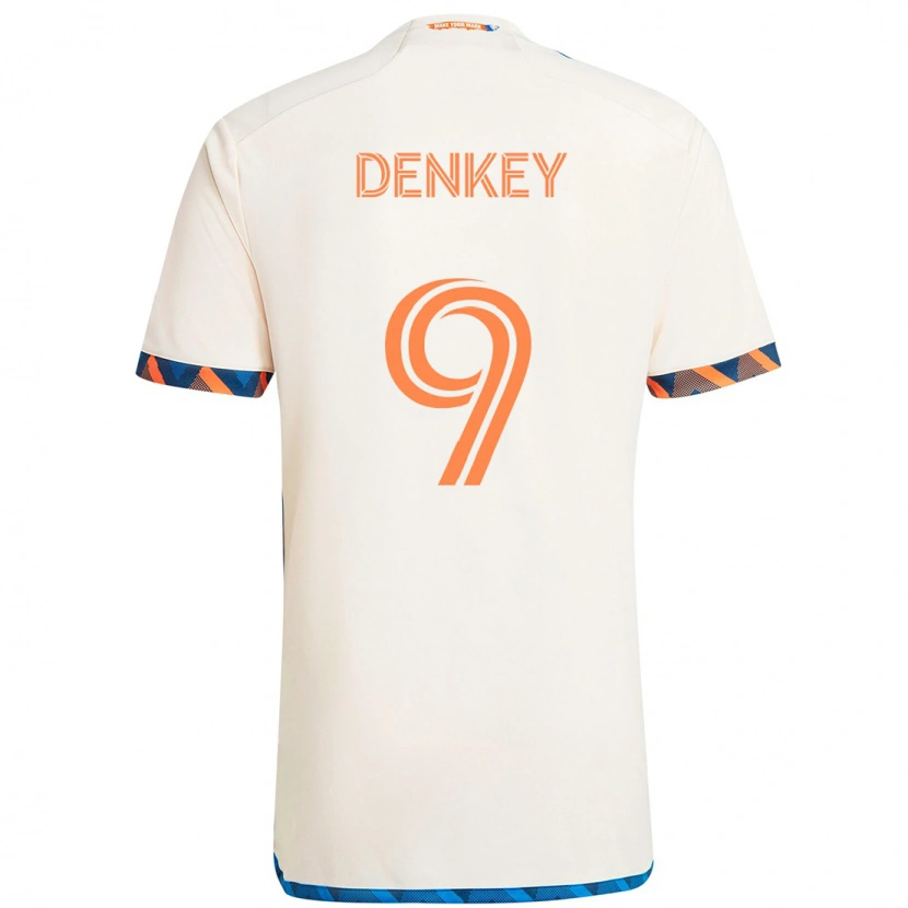 Danxen Kobiety Kévin Denkey #9 Ciemnoniebieski Pomarańczowy Wyjazdowa Koszulka 2025/26 Koszulki Klubowe