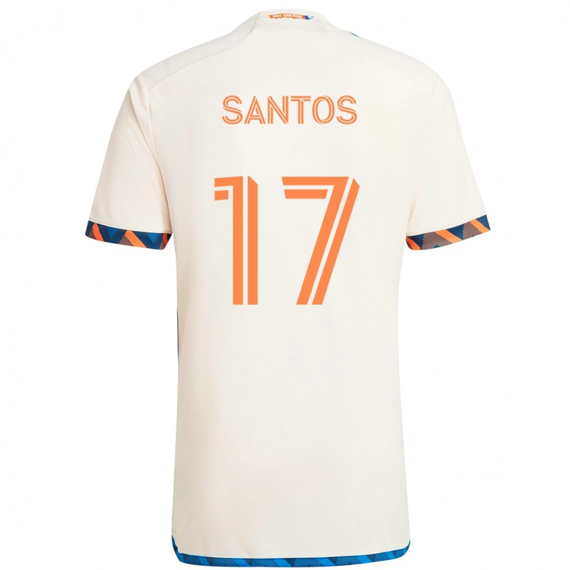 Danxen Kobiety Sergio Santos #17 Ciemnoniebieski Pomarańczowy Wyjazdowa Koszulka 2025/26 Koszulki Klubowe