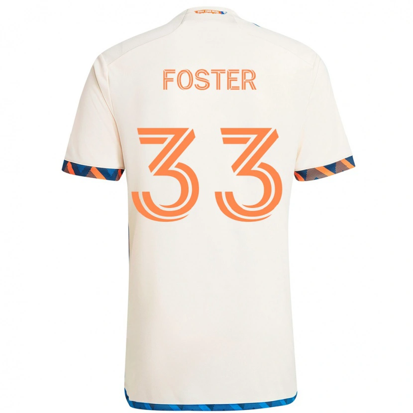 Danxen Kobiety Isaiah Foster #33 Ciemnoniebieski Pomarańczowy Wyjazdowa Koszulka 2025/26 Koszulki Klubowe